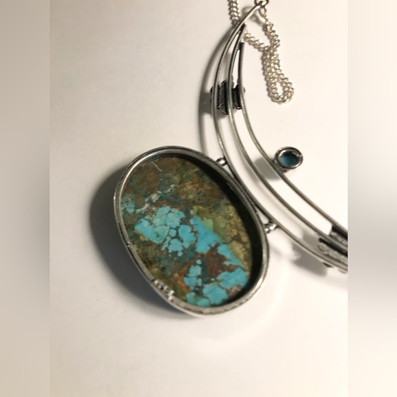 Turquoise Larimar 925 Sterling Silver Necklace